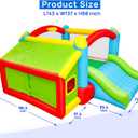 WELLFUNTIME Bouncy Castle & Bounce House, Inflatable Bouncer with Air Blower, Kids Jumping Castle with Slide, Ball Pit & Dart Target Game, 143x137x68 Inch