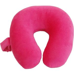 Wolf Essentials Kids Travel Neck Pillow - Cozy Soft Microfiber, Compact Design for Airplane, Car Seat, or Toddler Travel Support  Pink