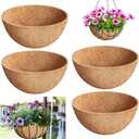 Riare 4 Pack 16 Inch Round Coco Liners Replacement, 100% Natural Coconut Coir Liners for Hanging Baskets, Garden Flower Vegetables Planter Pot, Window Box, Fence, Decks