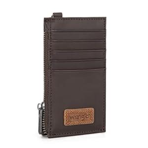 Montana West X Wrangler Small Card Wallets for Women - Slim Wallet Keychain RFID Blocking Card Holder, Thin Credit Card Holder Women with Zipper Pocket for Cash, Coin