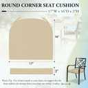 Wellsin Outdoor Chair Cushions for Patio Furniture - Patio Chair Cushions Set of 4 - Water Resistant Round Corner Outdoor Seat Cushions 17"X16"X2", Beige