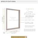 MCS Canvas Float Frames 16x20 Frame, Gray Woodgrain Finish Frame for Finished Canvases, Vertical & Horizontal Wall Hanging Large with Adhesive for Canvas Paintings (1-Pack)