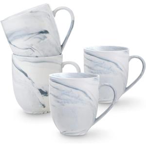 Stone Lain Brighton Porcelain Dish Set, 4 Mugs, Gray Stone Lain Brighton Porcelain Dish Set, 4 Mugs, Gray