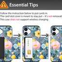 Compatible for iPhone 17 Case with Card Holder Cute - Kawaii Design Military-Grade Drop Protection Rugged Wallet Cases for Women (Blue Peony Flowers)