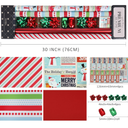 LaRibbons Christmas Wrapping Paper Roll with Cutlines, Polka Dot & Stripe Design with Gift Bow & Ribbons & Tags, Perfect for Christmas, Holiday Party, 30 Inch X 10 Feet (4Rolls, 100 sq.ft.ttl.)
