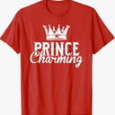 Prince Charming Funny Fairy Tale Halloween Lazy Costume T-Shirt Red, Small