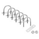uxcell 6 Set 1-1/2" Inner Wide Round U Bolts, 2-1/4" Length 304 Stainless Steel U-Bolts with Flange Hexagon Nuts, Frame Plates for Trailer, Automotive, (38mm W x 57mm L)