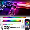 Acrylic 6 in 1 Car LED Lights Interior, RGB Ambient Lighting Car with 584 LEDs, 16 Million Colors, APP & Remote Control, Music Sync Interior Ca r Lights for Women Men