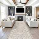 Washable 4x12 Wide Hallway Runners: 12ft Vintage Soft Runner Rug for Entryway Living Room Non Slip Water Resistant Carpet for Kitchen Dining Room Ultra Thin Nursery Bedroom Area Rug(Beige,4x12)