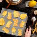 Cerlaza Easter Cookie Cutters, 8 Styles Cookie Cutters Cookie Stamps Goodie Bag Stuffers, Easter Eggs Bunny Cookie Cutter Mold Embossed for Kitchen Baking Tools