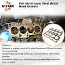 2Pcs Cylinder Head Gaskets Replacement# for GM Engine 6.0L & 6.2L LS1 LS2 LS3 LS9 LSA, Fit Sierra Silverado Express CTS Corvette Camaro