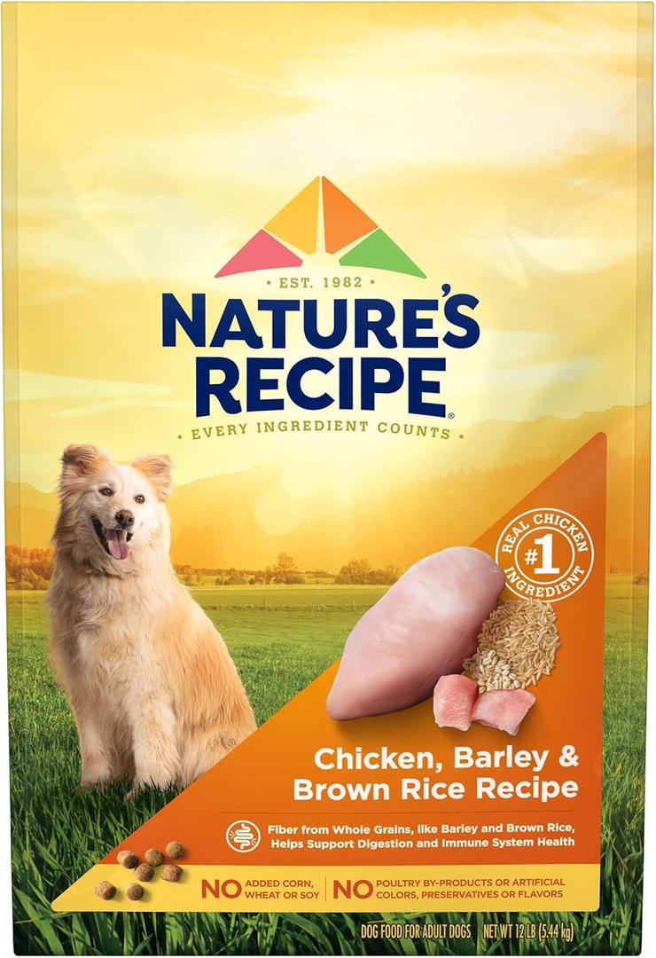 Natures Recipe Chicken, Barley & Brown Rice Recipe Dry Dog Food, 12 lb. Bag