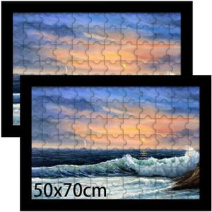 LUCKYLIFE 19.7x27.6 Puzzle Picture Frame, Wall Hanging Poster Frames, Display Pictures 19.7 x 27.6 without Mat, Pack of 2, Black