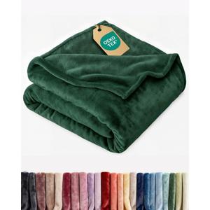 Ultra Soft Fleece Blanket Throw Size - Flannel Fleece Luxury Throw Blanket - Lightweight for Couch Bed Chair - Thick, Warm & Breathable - All Season Cozy Anti-Static Microplush Bedding, Forest Green