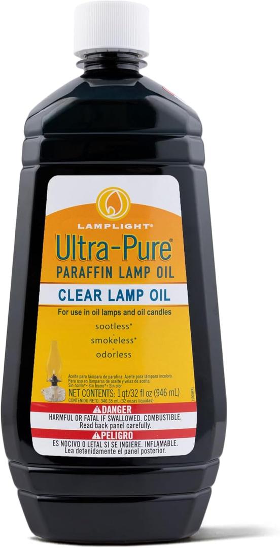 Lamplight Ultra-Pure Lamp Oil, Clear, 32 Ounces (60009)