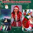 Libima 36 Set 8 Inch Christmas Glow Sticks Necklaces with End Caps and Lanyards Bright Santa Hat Christmas Trees Glow in the Dark Sticks Red White Green Hanging Wands for Party Favors Camping Supplies