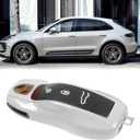 Jaronx Compatible with Porsche Key Fob Cover, Key Cover Shell Case Compatible with Porsche Cayenne Panamera Macan Cayman 911 (Chalk/Light Grey)
