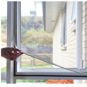 NeatiEase Adjustable DIY Magnetic Window Screen Max 55InchH x 36InchW Fits Any Size Smaller with White Frame Fiberglass Mesh