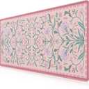 iLeadon Desk Mat Pink, Large Floral Mouse Pad for Desks with Smooth Lycra Surface, Long Full Desk Mouse Cushion for Laptop, Keyboard Mat for Office, Home, Light Pink