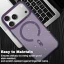 Magnetic for iPhone 17 Pro Max Case (Compatible with MagSafe) (Military Grade Drop Protection) Slim Translucent Matte Shockproof with Anti-Fingerprint Phone Case, Purple