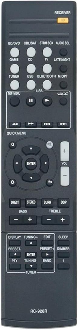 RC-928R Replace Remote Control Compatible with Onkyo AV Receiver TX-SR353 HT-S3800 TXSR353 RC-909R