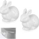 2pcs Ceramic Toilet Bolt Covers, Rabbit Shaped Toilet Bolt Covers Toilet Screw Cover Caps Toilet Knob Caps Decorative for Bathroom Toilet Parts Decoration