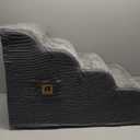 IFNOW Dog Stairs for Small Medium Dogs and Cats 19.7" H, 5Step Studry Dog Steps for Bed, Couch, High Density Foam Pet Stairs for Dogs to Get on Bed, NonSlip Balanced Curved Indoor Pet Ramp, Grey