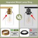 Unicozin Modern Bathroom Light Fixtures, 4 Light Vanity Lights Over Mirror, Gold Wall Lamp with Clear Glass for Living Room Cabinet Bedroom Porch Powder Room