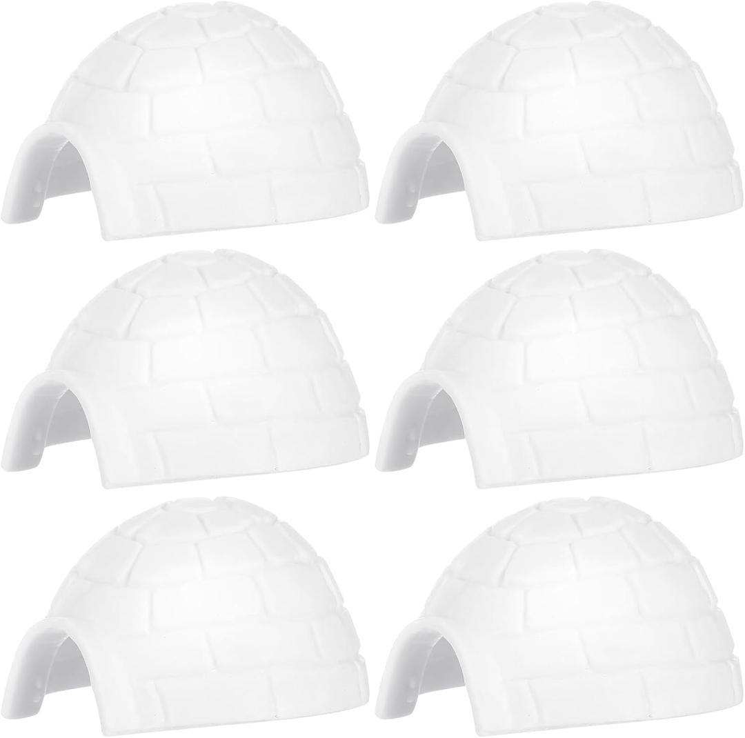 6pcs Mini Igloo Toys Lifelike Ice House Models Arctic Figurines Toys for Boys Girls Kids Dollhouse Micro Landscape Decoration