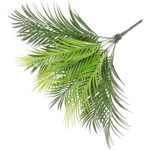 2Pcs Realistic Fake Sago Cycas Leaves Plastic Plants for Housewarming Present Vivid Greenery Garden Ornament for Home Office Indoor Outdoor