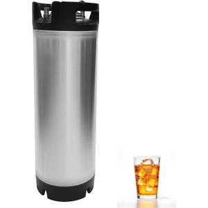 5 Gallon Ball Lock Keg, Stainless Steel Corny Keg with Dual Rubber Handle, Equipment for Craft Beer Dispenser for Home Brew(20L)
