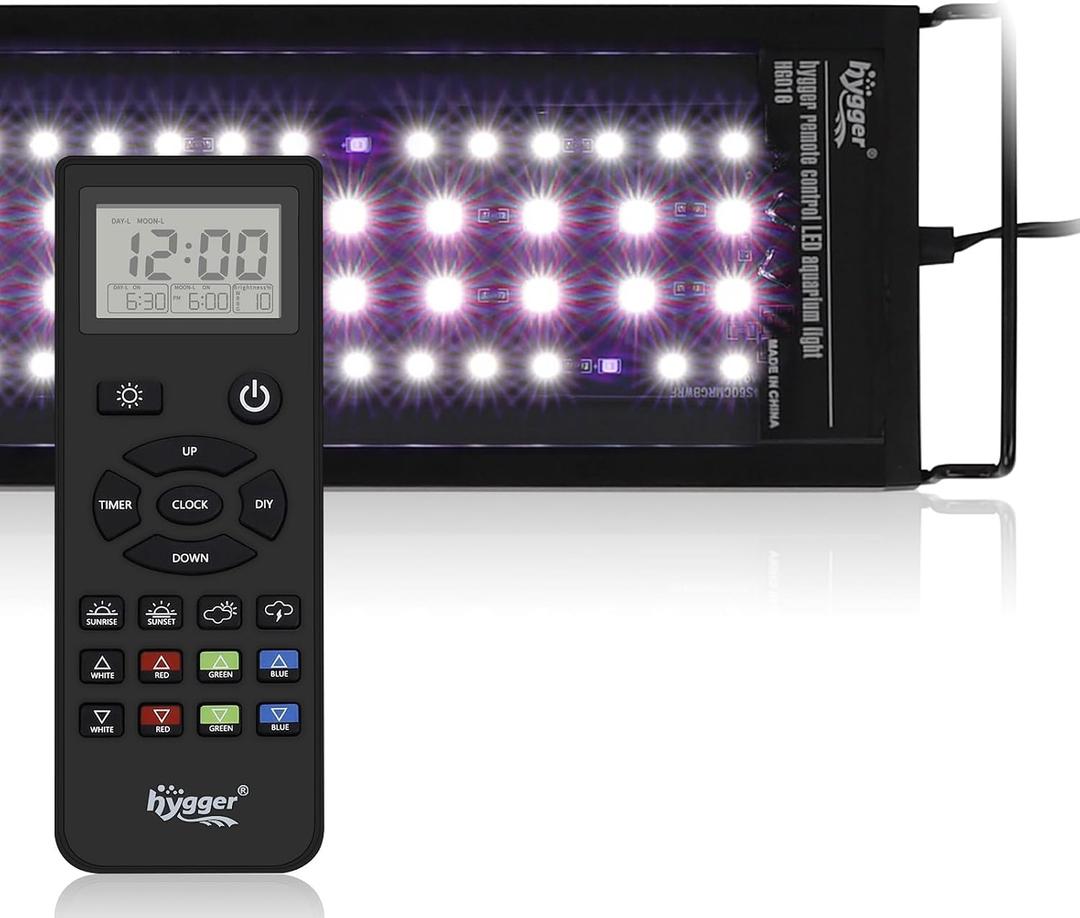 hygger Advanced Remote Control Aquarium Light Customizable Full Spectrum Fish Tank LED with DIY, Default & Weather Mode Freshwater Planted Tank, 42W for 36~42inch Tank