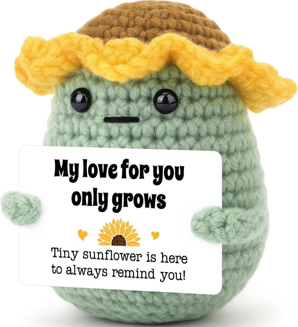 2 x Agantree art Valentines Day Decor Gifts for Lovers Boyfriend, Girlfriend, Men's Valentines Gifts Women Men for Couples, Wife, Husband, Handmade Crochet Sunflower Potato