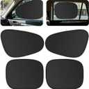Car Window Sunshade Privacy Curtains, Car Side Window Sunshade Shade for Car Windows, 100% Light Blocking, for Breastfeeding, Napping, Changing, Camping, Side Window Baby Shade, 4 PCS