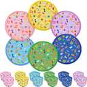 Amyhill 30 Pcs Summer Beach Foldable Flying Disc Fans with Bags Summer Beach Pool Birthday Party Favors 9.8'' DIY Cooling Fan Colorful Goody Stuffers End of The Year Gifts from Teacher