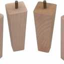 WEICHUAN 5.5 Inch Solid Beech Wood Furniture Sofa Couch Legs Set of 4 Tapered Straight Wooden Furniture Legs for Couch Sofa Chair Ottoman Loveseat Table Cabinet Bed Replacement