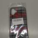 Mixneer Warm Flannel Plaid Cloth Phone Case for iPhone 17/16/15/14/13/12/11 Pro Max Plus Mini SE 2020 X XS Max XR Plush Scottish Tartan Grid Stripe Fabric Phone Cover (Gray, for iPhone 16 Plus)