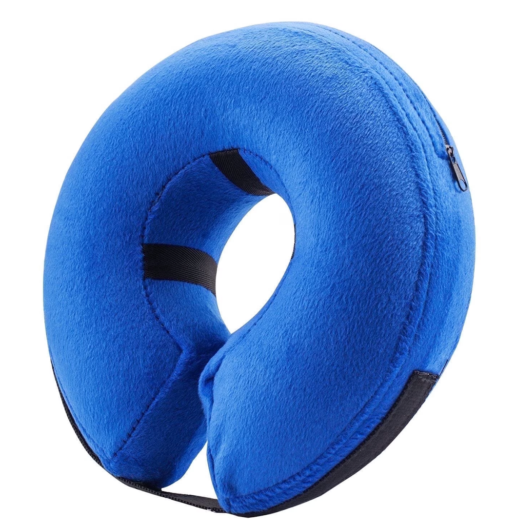 BENCMATE Inflatable Dog Cone Collar Alternative, Soft Dog Cone for Small Medium Large Dogs and Cats, Neck Recovery ECollar Donut Collar After Surgery (Large, Blue)