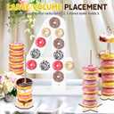 5 Pcs Donut Stand Set, Doughnut Party Supplies Include 1 Pc Digit Donut Wall Display Stand, 4 Pcs Doughnut Wall, for Birthday Wedding Party (White number 4)