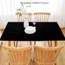 Wolkemer Fitted Rectangle Tablecloth Spandex Stretch Black Cocktail Table Cover Elastic Edge Topper Cap for Dining Wedding Party Picnic 42 x 72 Inch