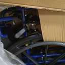 Drive Medical Blue Streak Lightweight Wheelchair - Portable Folding Mobility Aid - Swing-Away Footrests - Desk Arms - Durable Steel Frame - Easy Transport & Storage - 18-Inch Seat