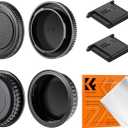 K&F Concept Rear Lens Cap & Body Cap Cover & Hot Shoe Cover Kit for Pentax K Mount Camera Lens K3 K3 II K70 KS1 KS2 K500 K50