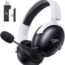 KOFIRE Wireless Gaming Headset, 2.4GHz USB Gaming Headphones with Bluetooth 5.4, 53MM 3D Stereo Sound, 65H Battery, ENC Noise Canceling Mic, 3.5mm Wired, BlackWhite