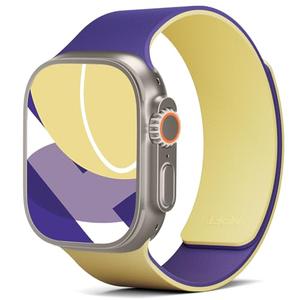 MOFT Snap Duo Watch Bands Compatible with Apple Watch,Magnetic Wear,Duo-Color&Soft Silicone,iWatch Bands for Ultra 3/2/1,Series 11/10/9/8/7/SE/6/5/4/3/2/1,42/44/45/46/49mm,Strike YellowxPoise Purple
