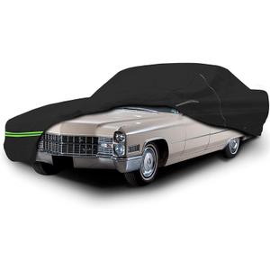 Waterproof Car Cover Replace for Cadillac DeVille 1964-1984 Sedan Coupe, 210T All Weather Car Covers with Zipper Door for Snow Rain Dust Hail Protection