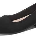 ALTOCIS Womens Low Block Chunky Heels Pumps Ladies Elegant Closed Round Toe Pumps Shoes Low Platform Office Pumps Shoes (8, Balck)