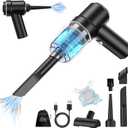 Cordless Mini Vacuum with LED - 2 in 1 Electric Air Duster & Portable Car, Home & Office Cleaner (Black)