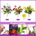 Hommyea Artificial Fake Flowers for Outdoor, 6 Bundles UV Resistant Faux Plants Decoration Silk Flowers No Fade Plastic Flowers for Outside Planters Home Porch Patio Yard Garden Decor