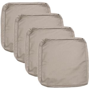 Sqodok Patio Cushion Covers 24x24 Waterproof Outdoor Cushion Covers for Patio Furniture 4Pack Patio Cushion Slicovers Replacement Outdoor Seat Cushion Slip Cover for Wicker Chair, Tan