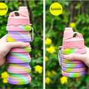 Collapsible Water Bottles Travel water bottle Sports Portable Sport Water Bottle Reusable Water Bottles comes with mountaineering Buckle 500ml silicone Water-proof camping water bottle